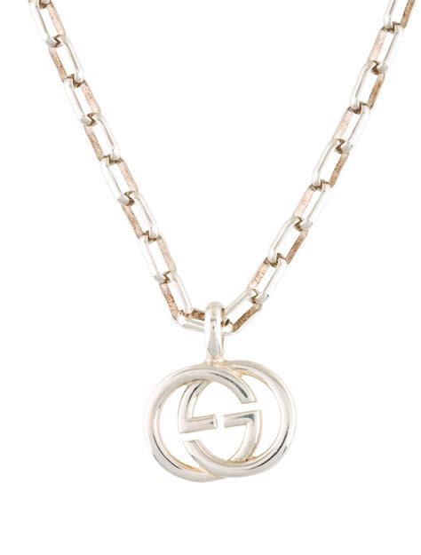 gucci interlocking necklace gold|gucci interlocking g pendant necklace.